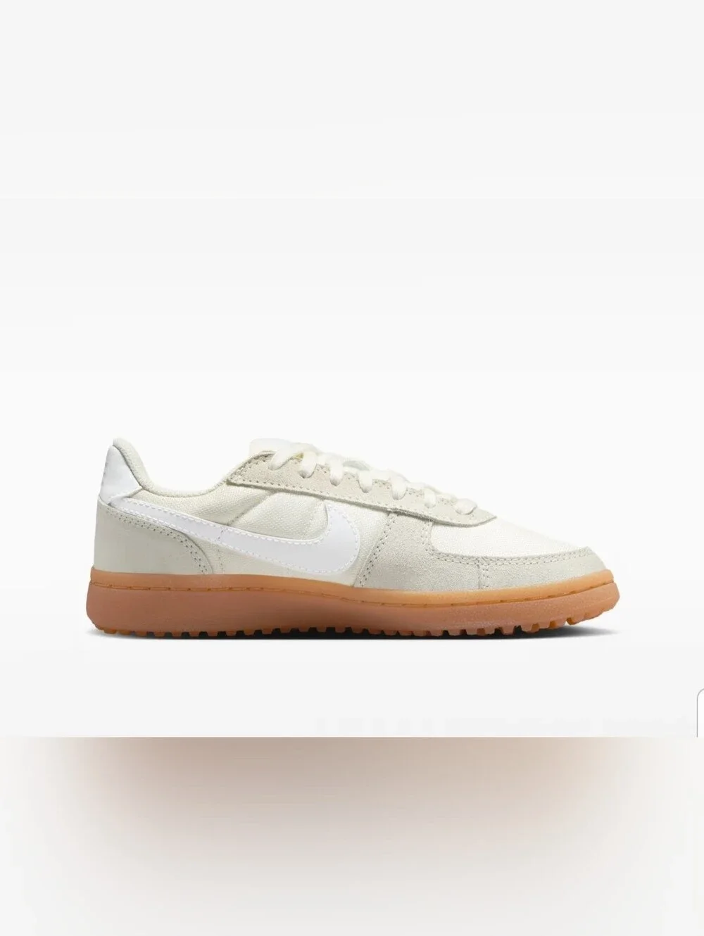 NEW! Nike Field General 82 Cream and Gum Low-Top Sneakers White Swoosh Sz 3.5
